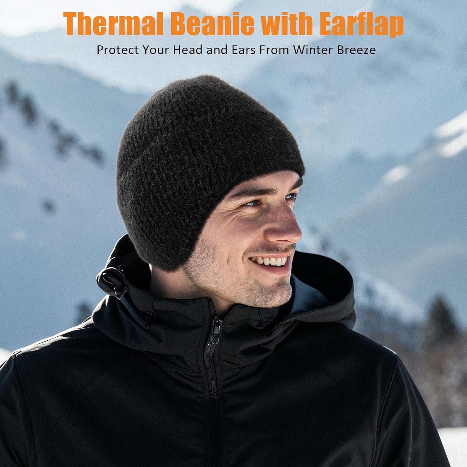 Wmcaps Fleece Lined Beanie with Earflap, Warm Thermal Knit Winter Hats for Men Women，Outdoor Stocking Cap - Image 4