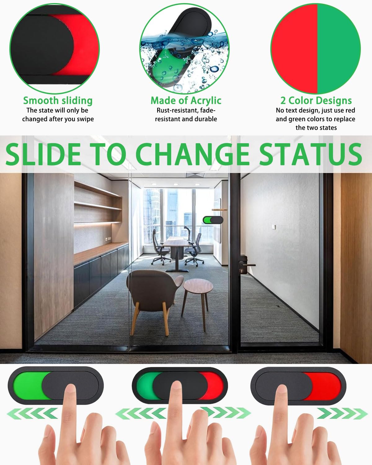 2 Pezzi Cartello Privacy, Indicatore per Porta Scorrevole per Segnaletica Ufficio, Cartello Scorrevole Libero e Occupato Per Porta per Bagno,Ufficio, Sala Riunioni