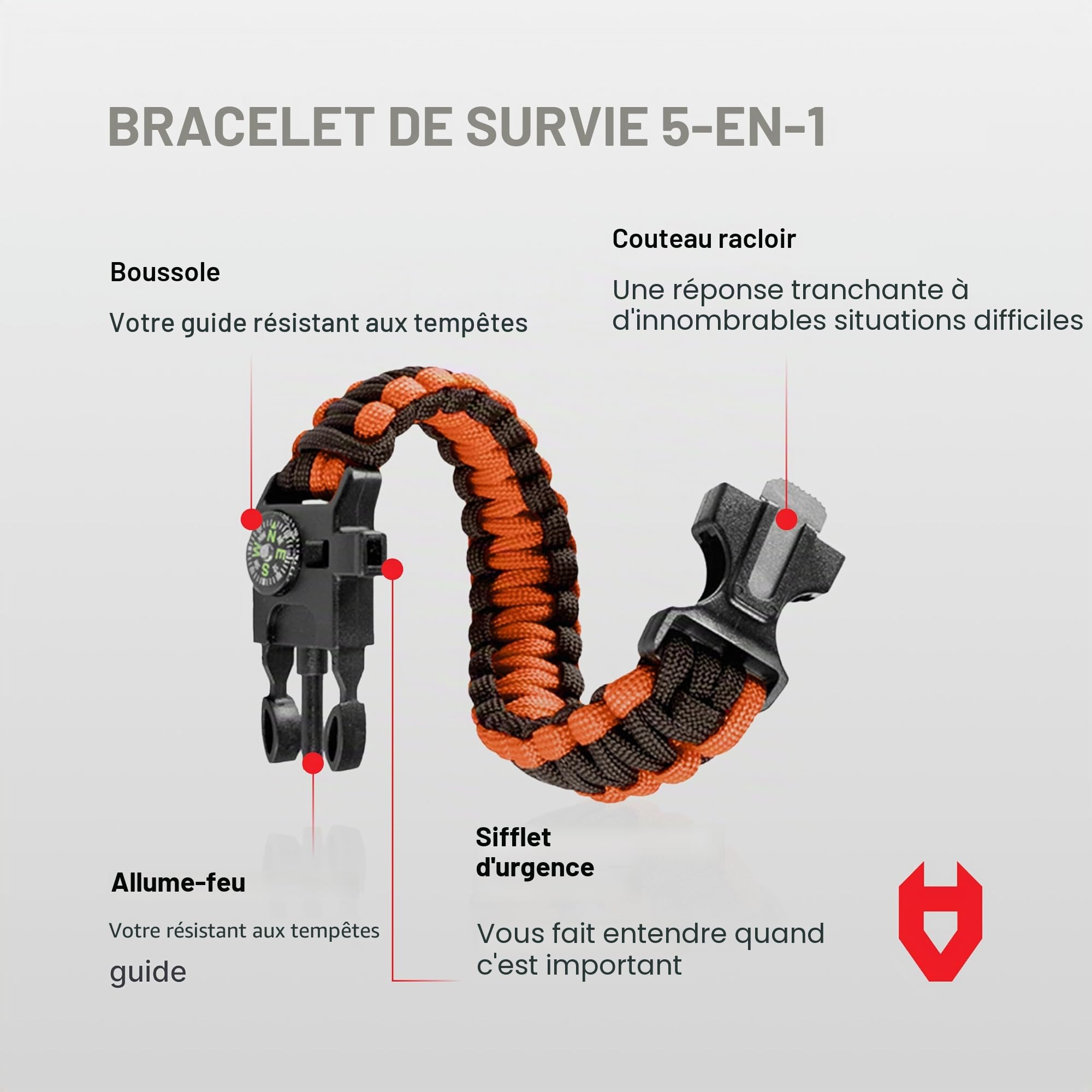 Rain Fly by NoCry Bâche de Tente Ultra légère 100% imperméable à l'eau 3,65 x 3 m Idéal comme bâche de randonnée ou bâche pour hamac Plusieurs Couleurs Disponibles avec Bracelet de Survie Gris