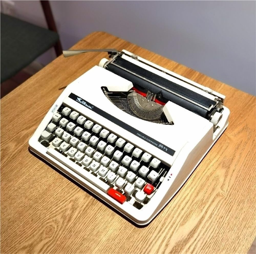 Macchina da scrivere manuale con custodia, macchina da scrivere retrò portatile per scrittura nostalgica, decorazione ideale per scrittori e collezionisti
