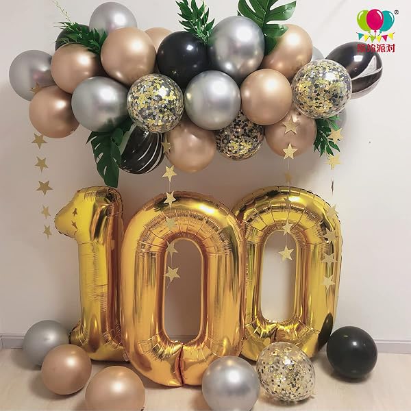 Ballon d'Anniversaire Numéro 5 Ans | Ballon d'Or XXL - Géant 40" (101cm) - Décoration S'Envole Avec de l'Hélium - 4