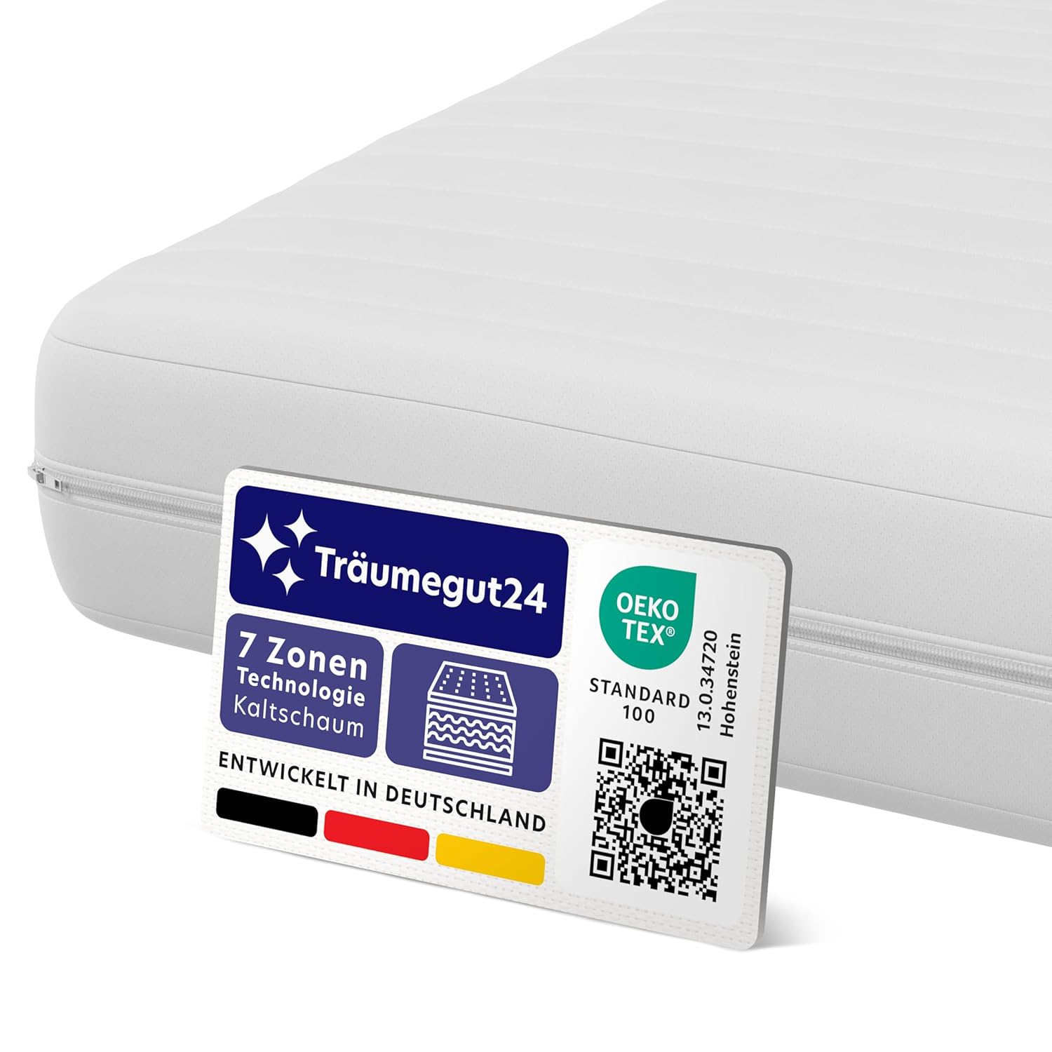 Träumegut24 – K12 Orthopädische 7-Zonen Kaltschaummatratze – Matratze Härtegrad H2 & H3 – Rollmatratze (90 x 200 cm, H2 & H3)
