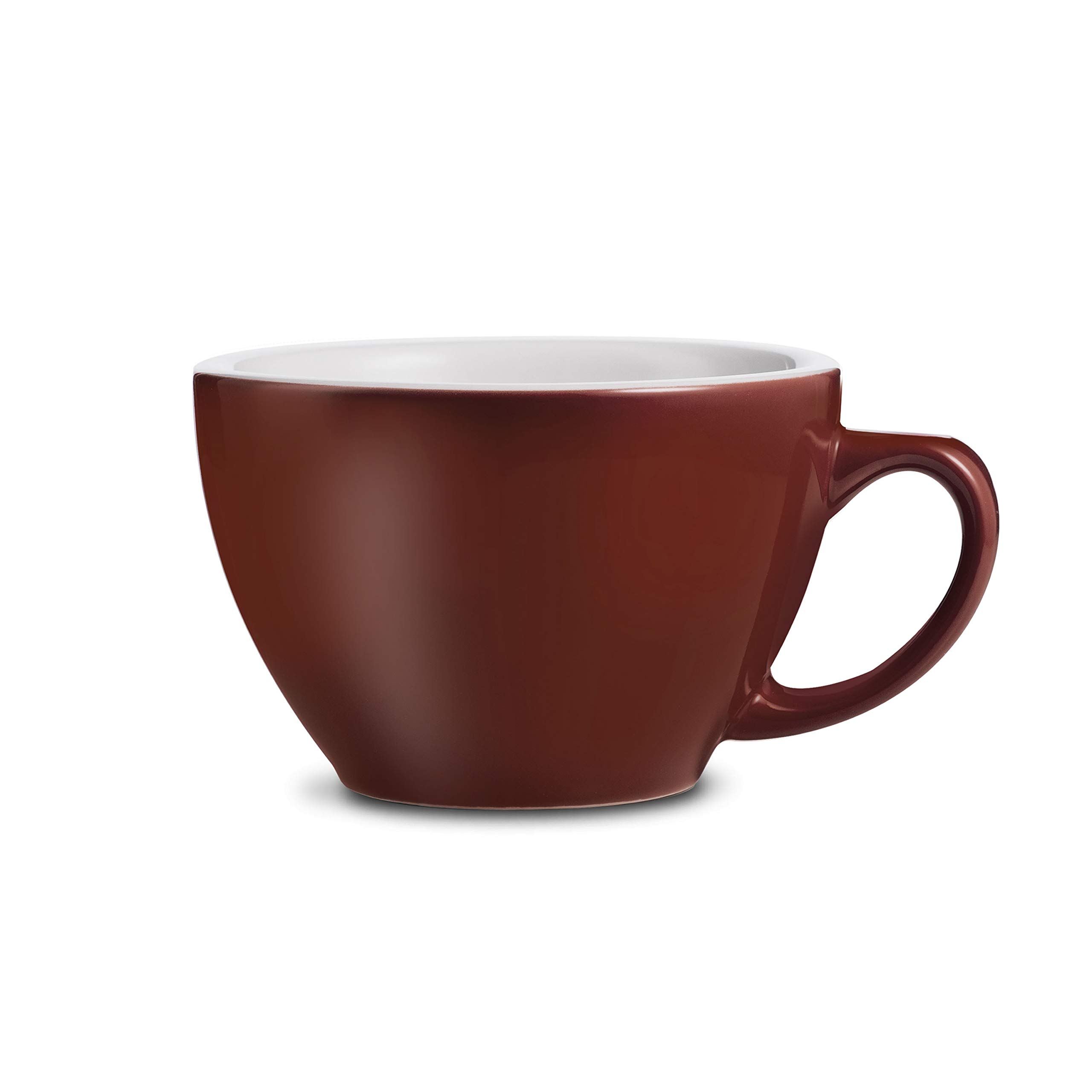 LOVERAMICS Egg Style Cafe Latte Cup and Saucer, 300ml (10 oz) (Brown, 2)