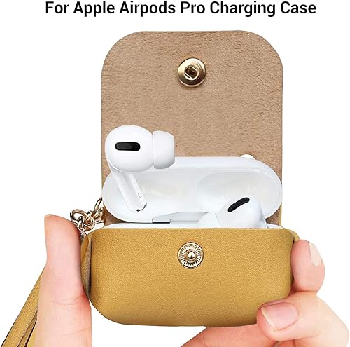 Miniatura 3 de MODOS LOGICOS Funda de carga para Apple AirPods Pro, funda de cuero PU con borlas - Amarillo