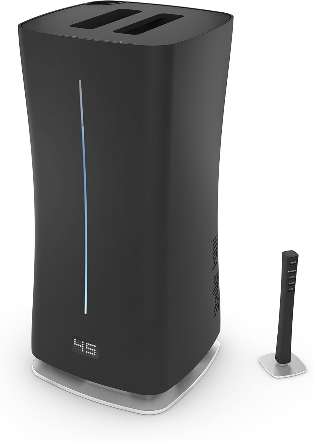 Stadler Form humidifier Eva, ultrasonic nebuliser with Wi-Fi, for rooms up to 860 sq ft, with hygrostat, auto mode and night mode, suitable for scented oil, black