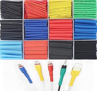 DIY Crafts 300x, Mixed, Mixed Color Waterproof Heat Shrink Tubing Kit Wire Shrink Wrap Tube 3:1 Insulation Electrical Cable Wire Assortment Electric Insulation Heat S (300x, Mixed)