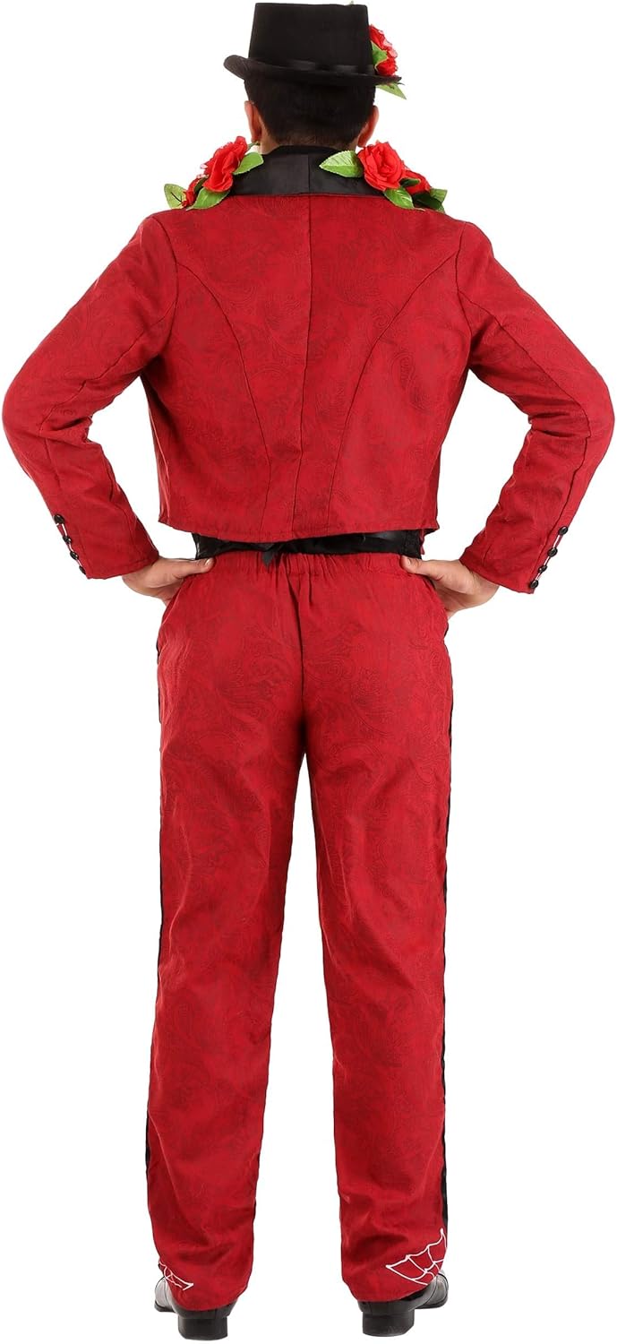 Fun Costumes Men's Day of The Dead Costume Faux Suede Day of The Dead Suit, Small - Image 2