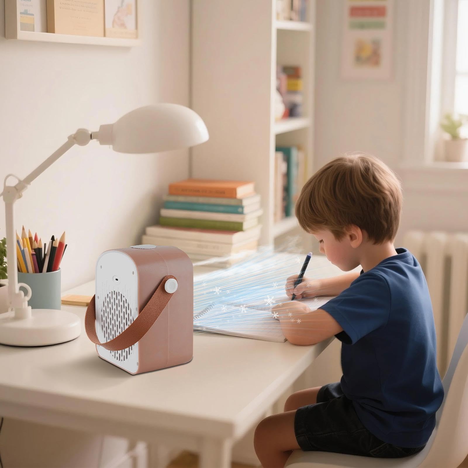 Ventilatore da scrivania per ufficio 3 Velocità Ricaricabile Con | Ventilatore Portatile Per Scrivania E Silenzioso Per Casa Camera Da Ufficio Dormitorio Viaggi Campeggio