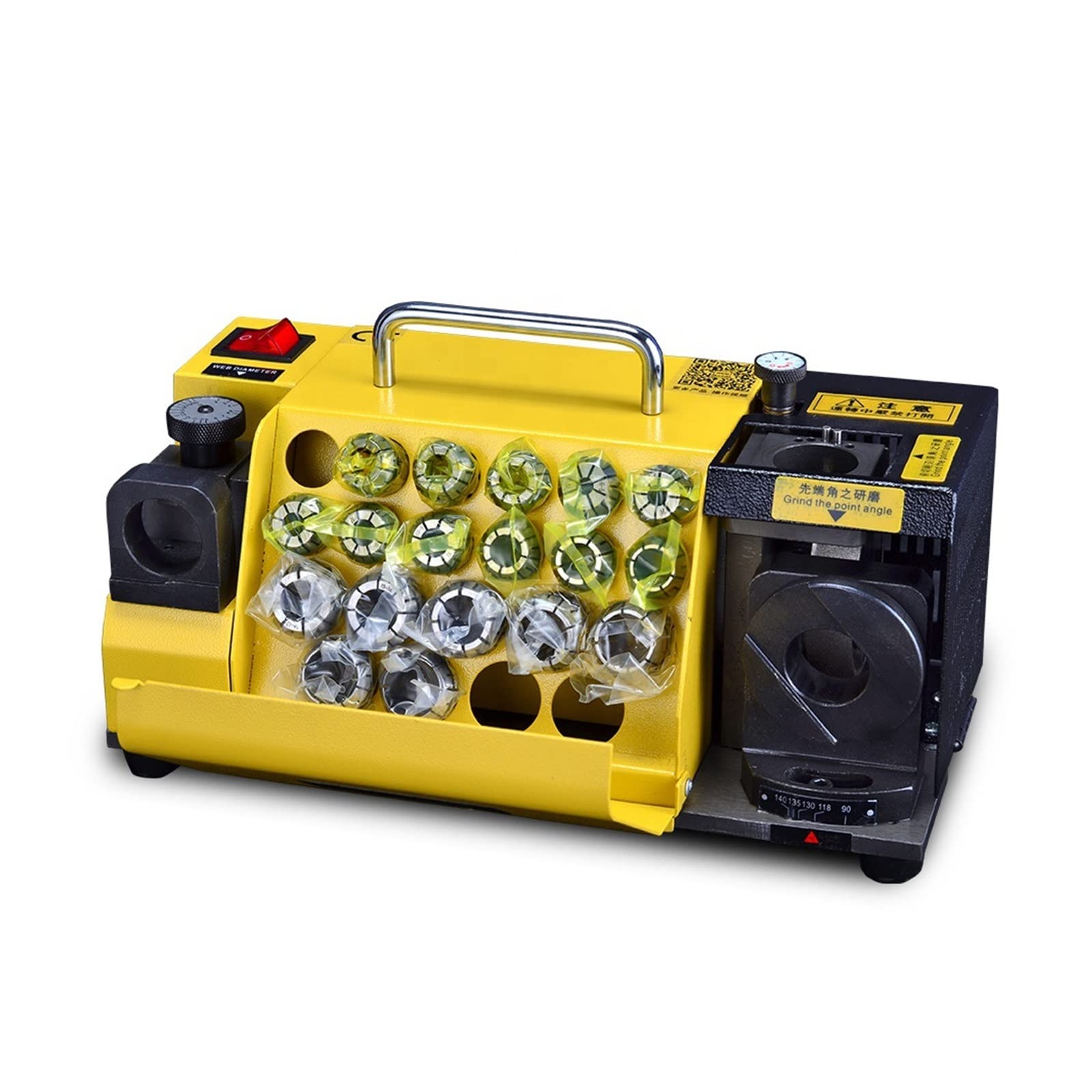 Drill Bit Grinder 3~20mm Drill Bits Sharpener Grinder + CBN/SDC Grinder Wheel + 18pcs Collets MR-20G,DIY Tools(SDC)