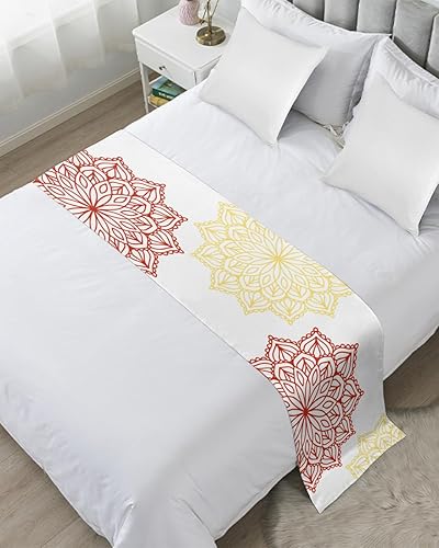 Miniatura 8 de Smile Sunflower Bed Runner Scarf Abstract Chrysanthemum Floral Bedding Scarf Decorative Bed Runners Cover for Home Bedroom Hotel Wedding Room Bed