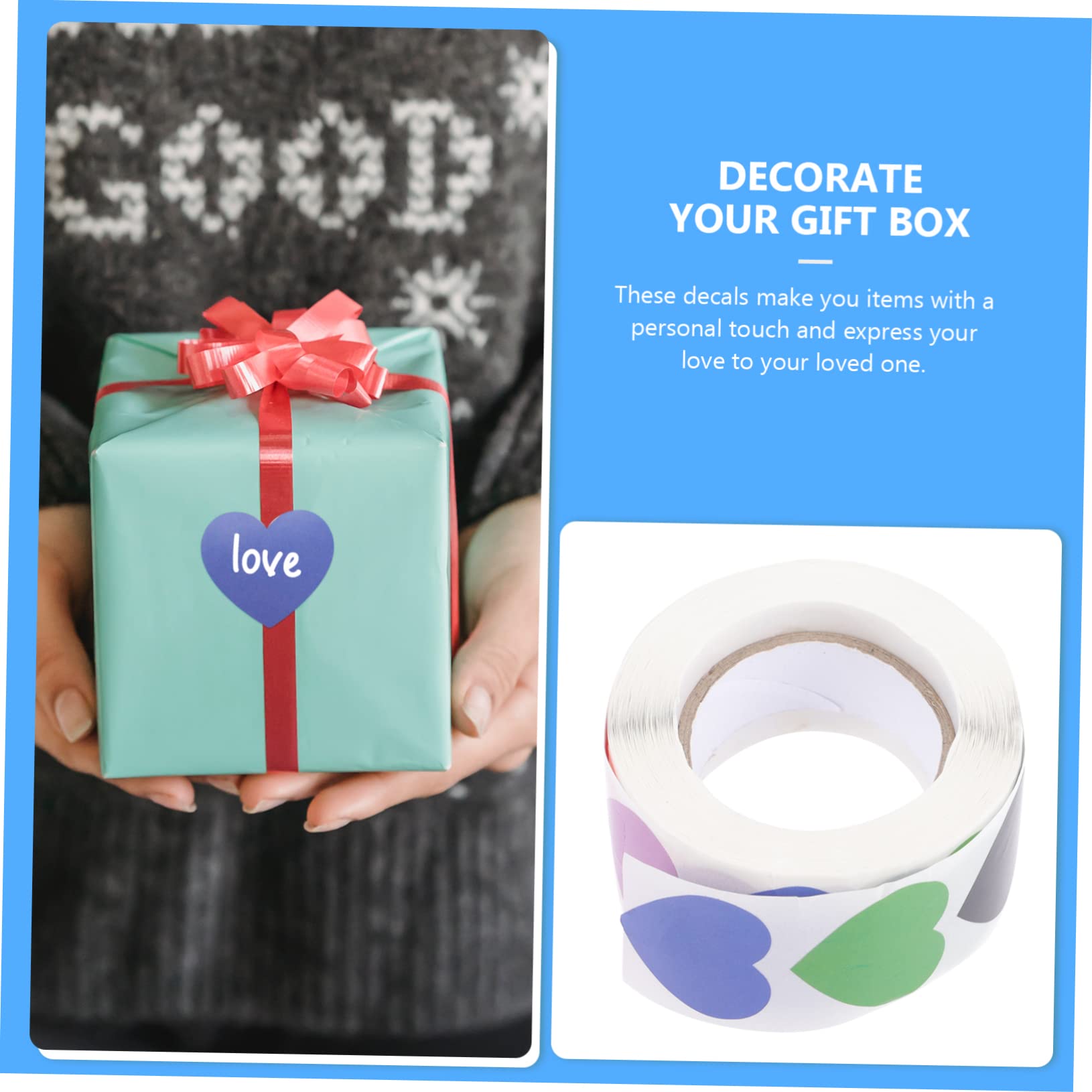 LALAFINA 4500pezzi Etichette Adesive Forma Di Cuore Per Decorazioni Di Matrimonio Regali e Buste Confezione Facile Da Applicare e Resistente Per Ogni Occasione
