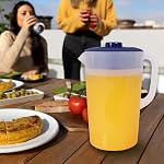 Water Pitcher with Lid 1 Gallon Pitcher BPA Free & Phthalate Free - Navy | Freezer/Dishwasher Safe