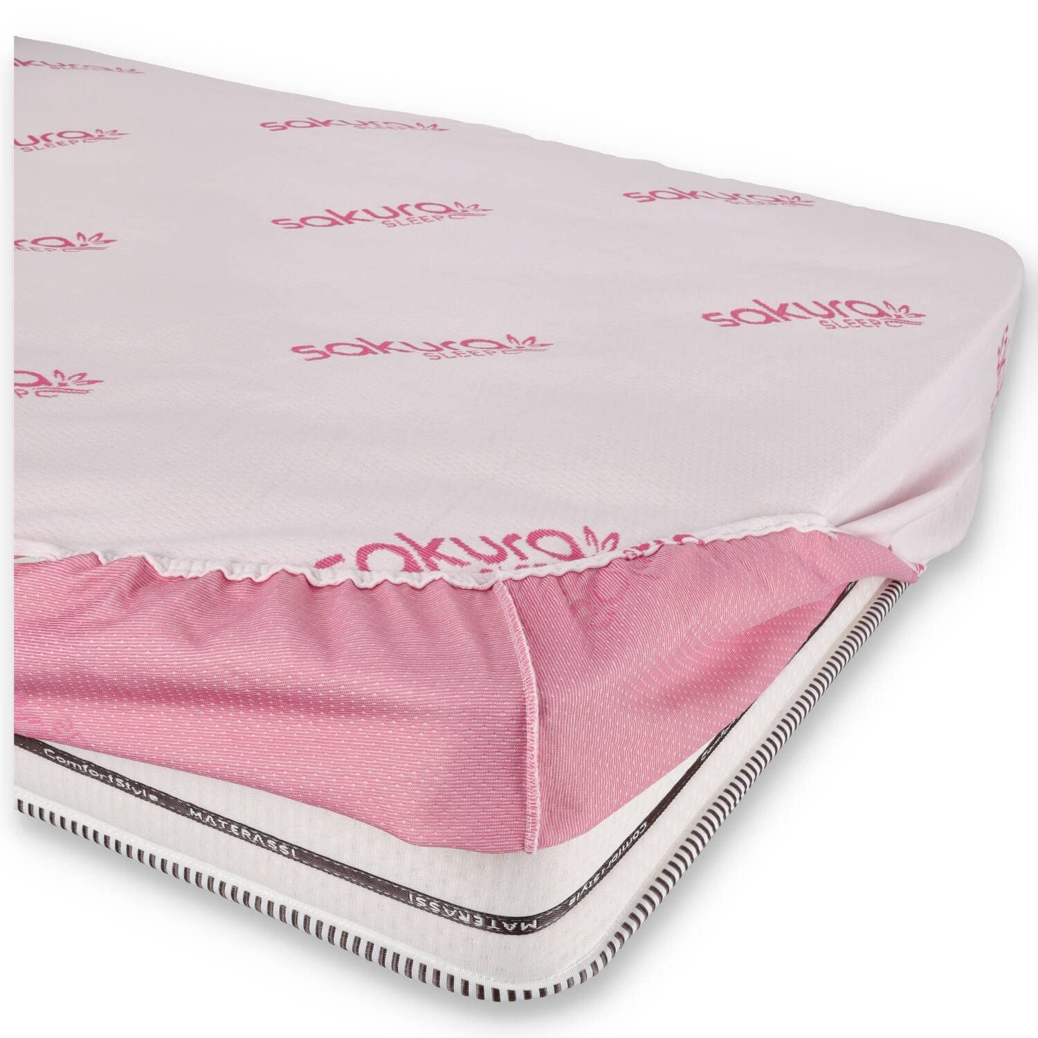 Casatessile Coprimaterasso con Angoli profumato Sakura Traversa Elasticizzata con Angoli Copri Materasso, Proteggi Materassi - Matrimoniale
