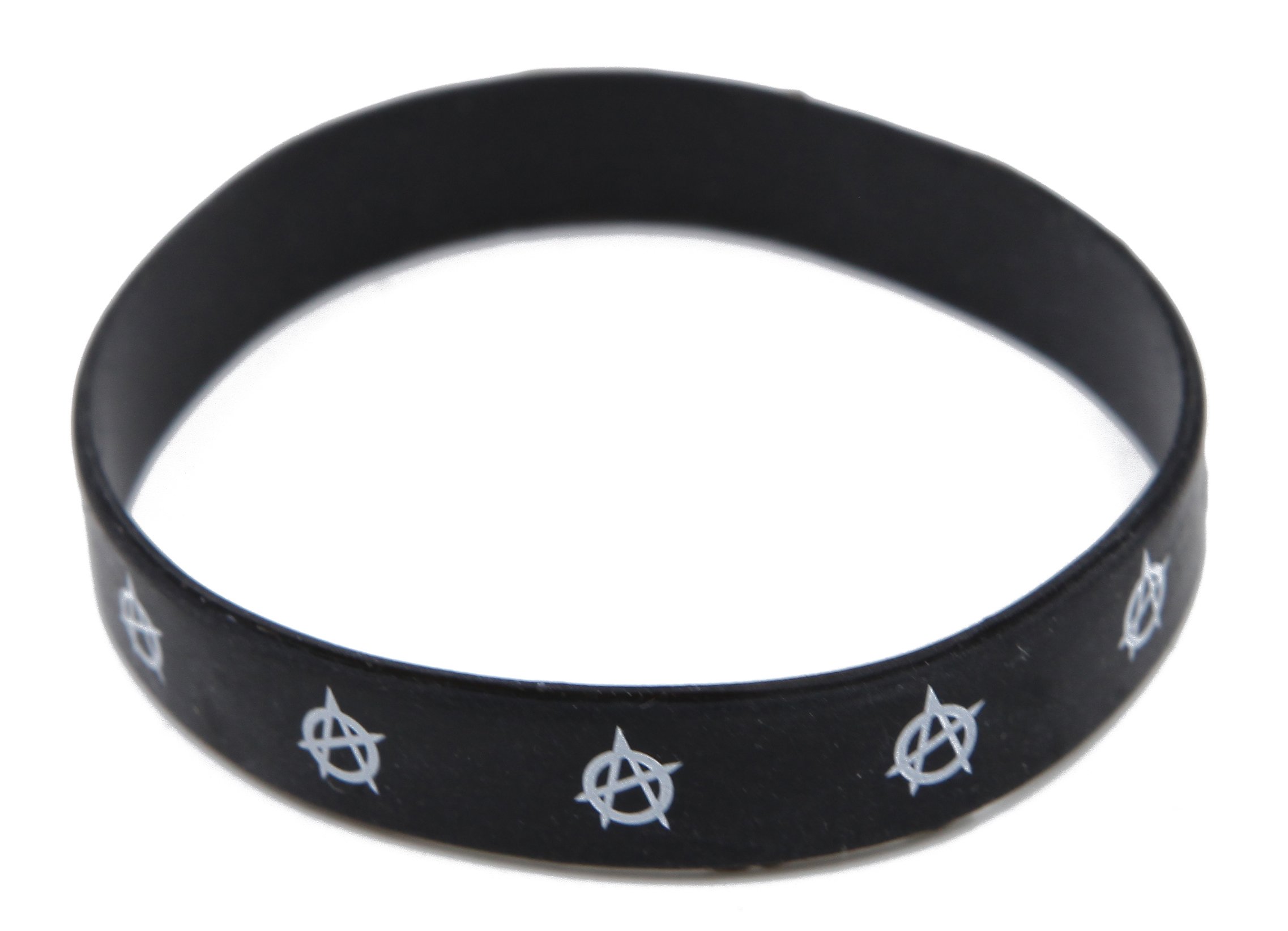 Komonee Anarchy Black Silicone Wristbands (Pack of 25)
