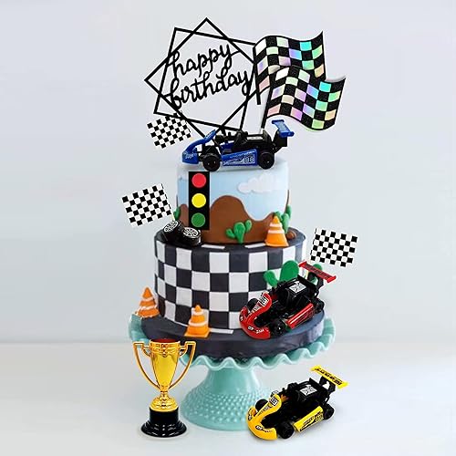 Vista 10 de Racing Car Cake Decoration Racing Car Cake Topper Racing Car Birthday Cake Decorations Racing Car Party Favors for Kids Racing Car Theme Birthday