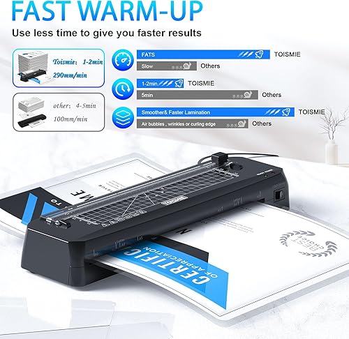 Miniatura 3 de Máquina laminadora, laminadora térmica y fría 4 en 1 con hojas laminadoras, laminadores de presentación de oficina Poartable para uso comercial o