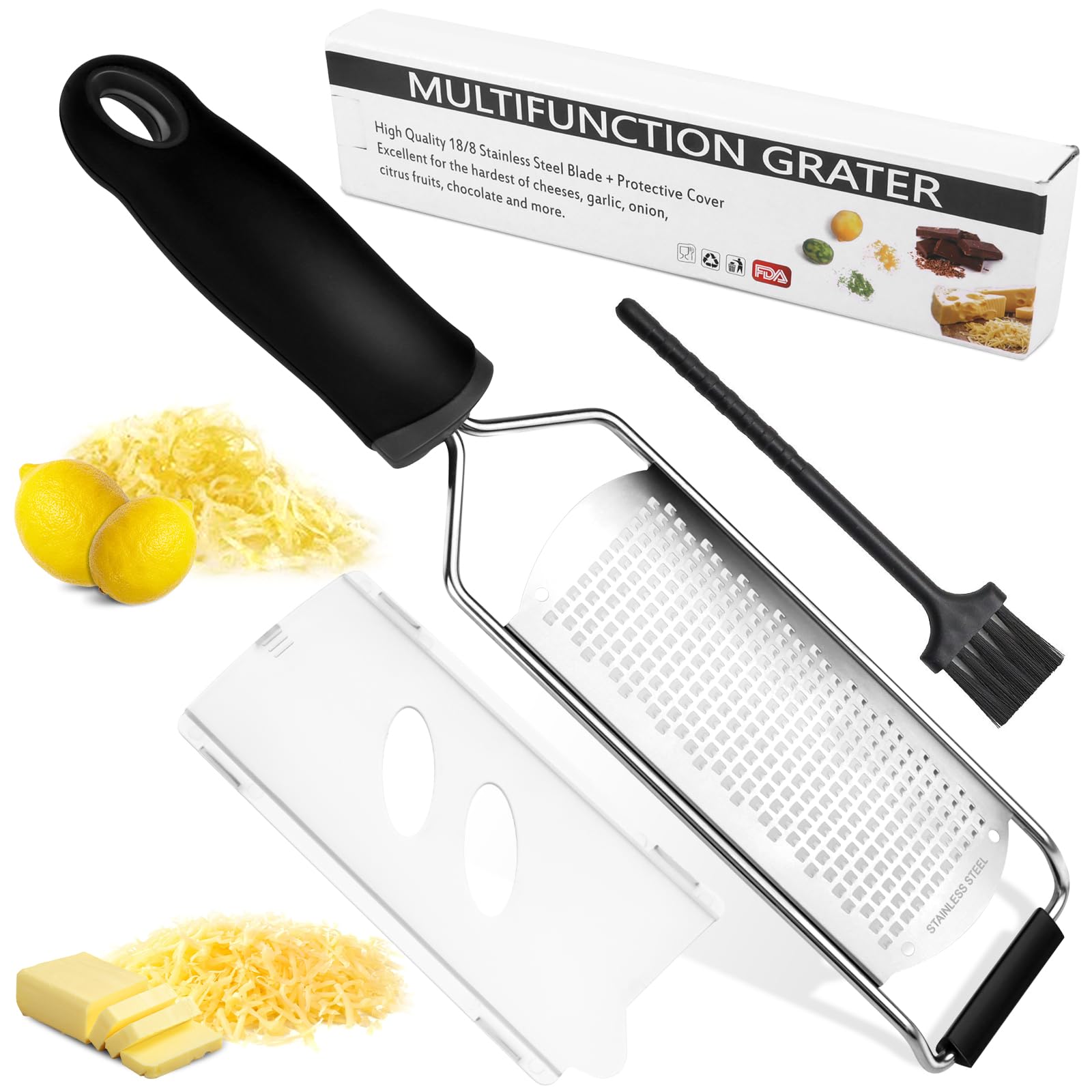 Grattugia Manuale In Acciaio Inox Piazza - 38.5 Cm, Lama Spessa, Per Formaggio E Verdure - Foto 8