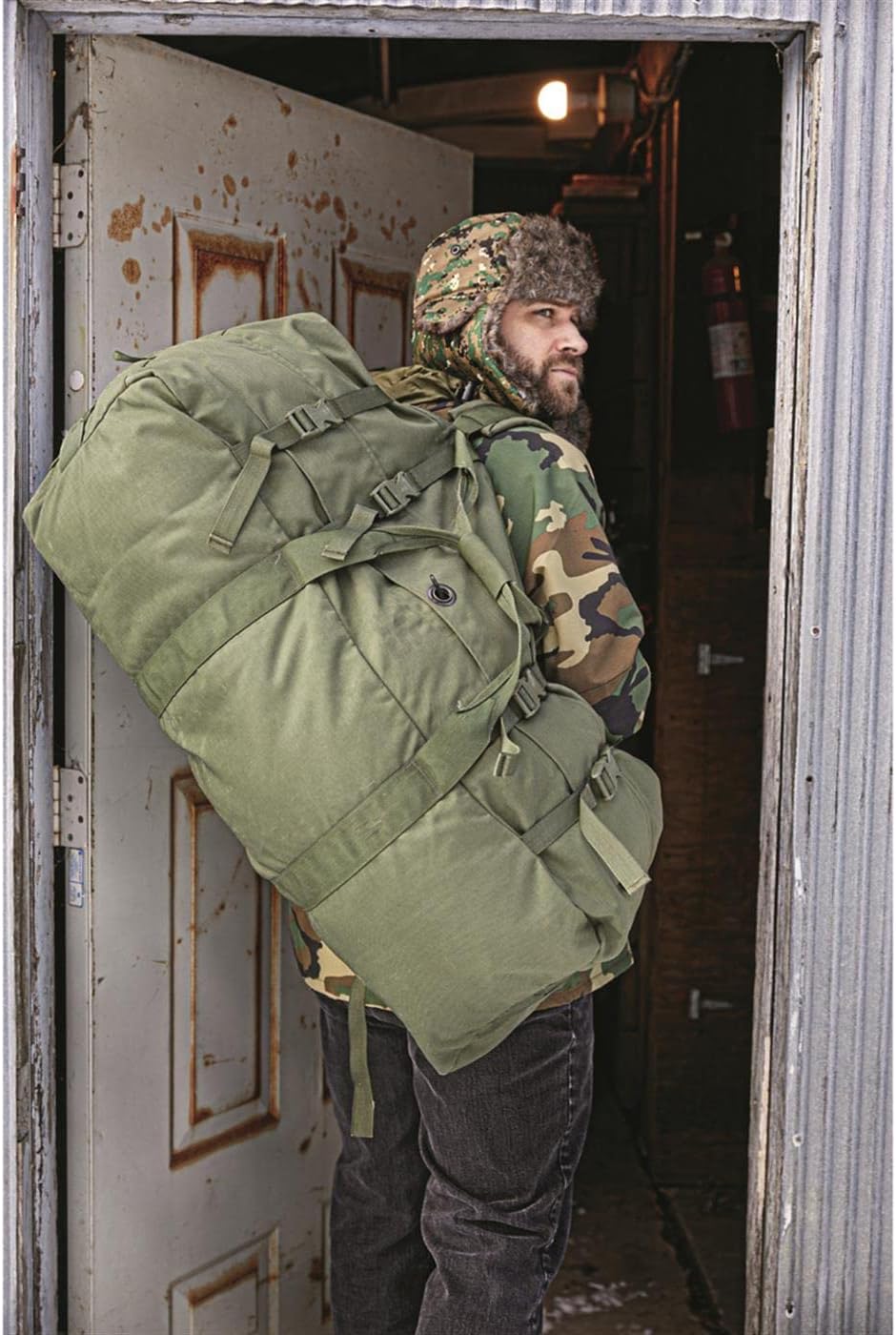 U.S. Military Surplus Zip Duffel Bag, Used Olive Drab