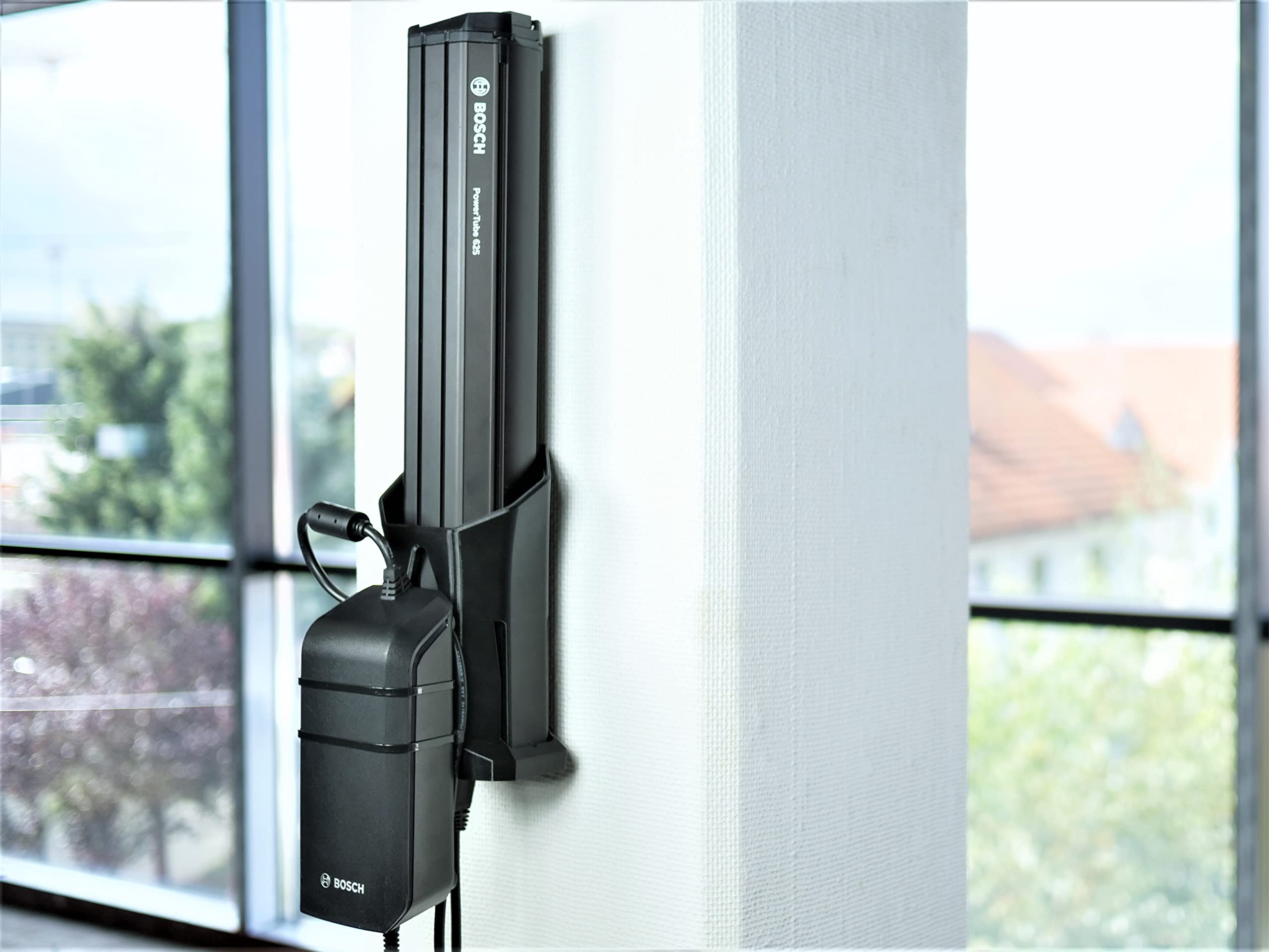 E-Bike Wandhalterung passend für Bosch Akku PowerTube und Ladegerät kompatibel mit PowerTube 400/500/625 Ladegerät 2A, 4A, 6A