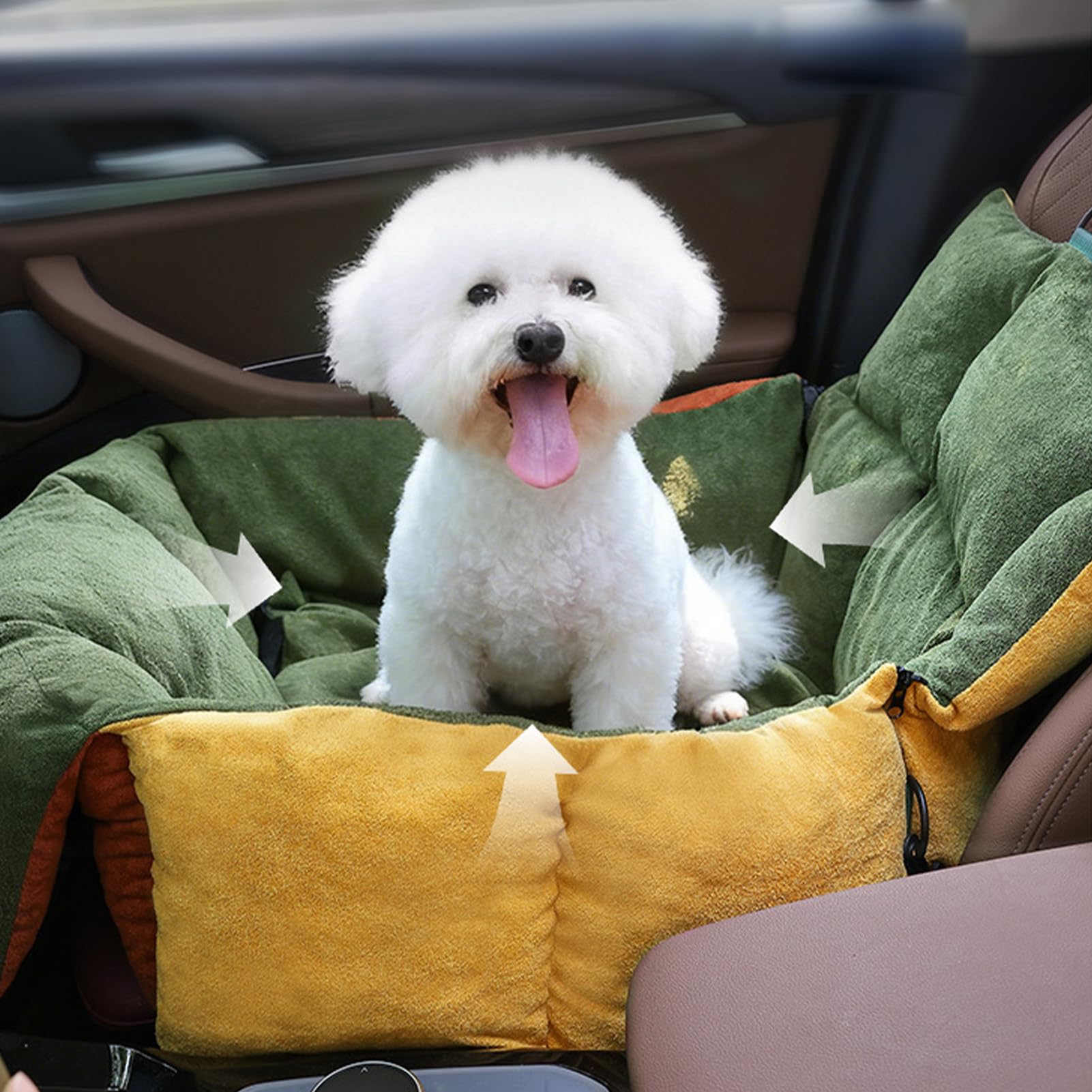 Asiento de Coche para Perros Suave Portátil 2 en 1 Transportín para | Bolso Para Gatos Para Viaje SUV Excursión Por Carretera Desplazamiento Diario