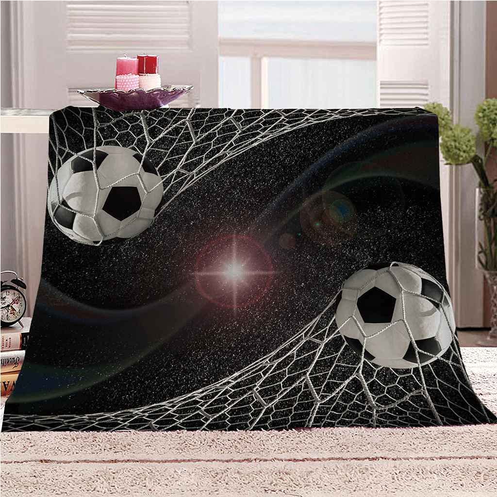 Couverture flanelle football chaude et légère pour éliminer la sensation de froid au lit