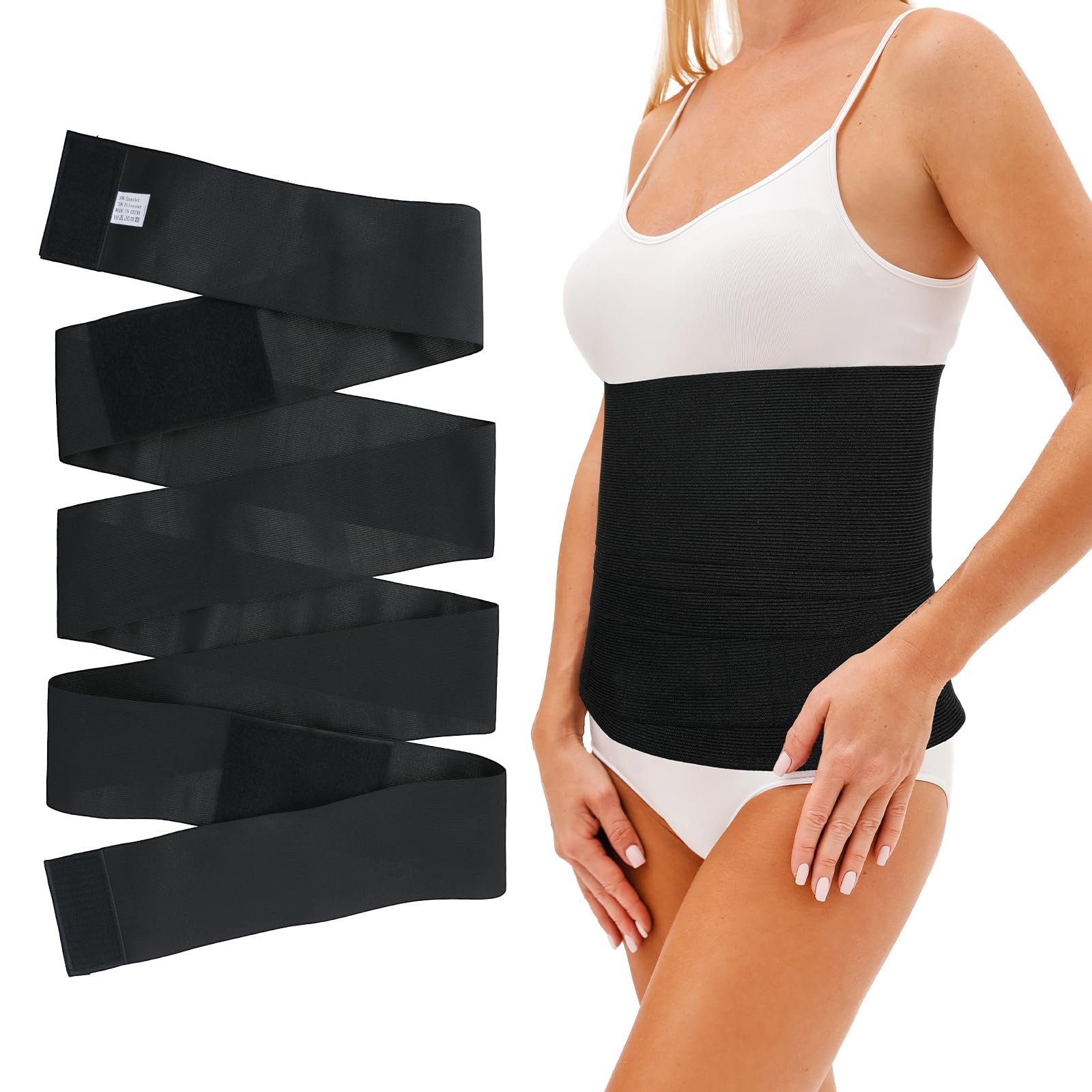 3M Waist Trainer, Slimming Belt for Women Belly Fat Loss, Belt for Stomach Fat Loss for Women, Elastic Tummy Control Belt, Postpartum Recovery & Yoga Fitness Waist Shaper (Black, 1 Piece)-image-20