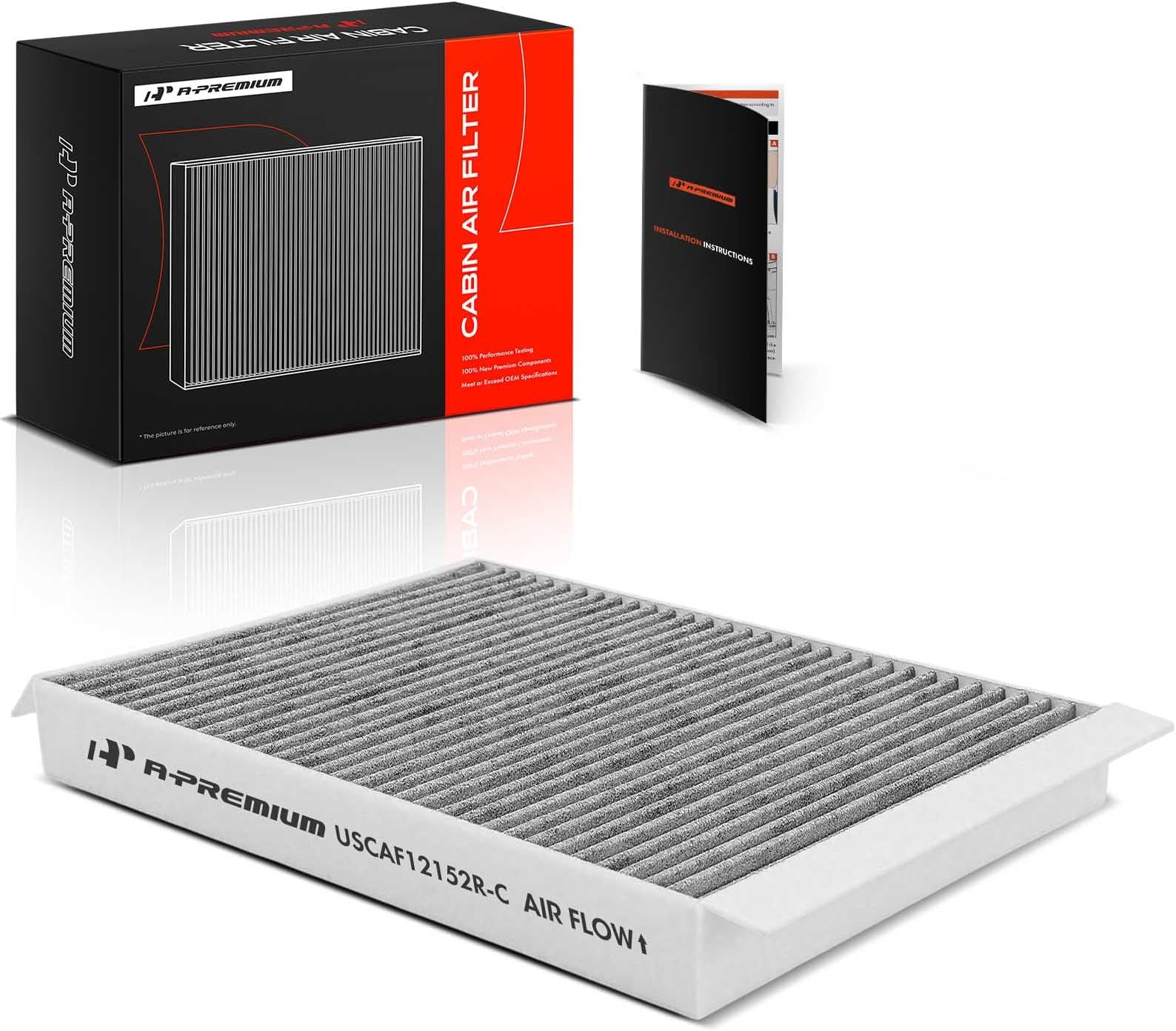 Cabin Air Filter with Activated Carbon Compatible with Ford Mustang 2015 2016 2017 2018 2019 2021 2022, Replace# 903261528