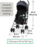 Summer Infant Ingenuity Poussette 3Dlite, Gris – Poussette légère avec cadre en aluminium, grande zone d'assise, inclinaison à 4 positions, panier de rangement extra-large – Poussette pour nourrisson pour voyage et plus