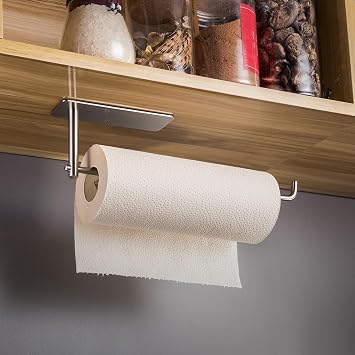 SUNTECH Paper Towel Holder Under Cabinet, Self Adhesive Kitchen Paper Roll