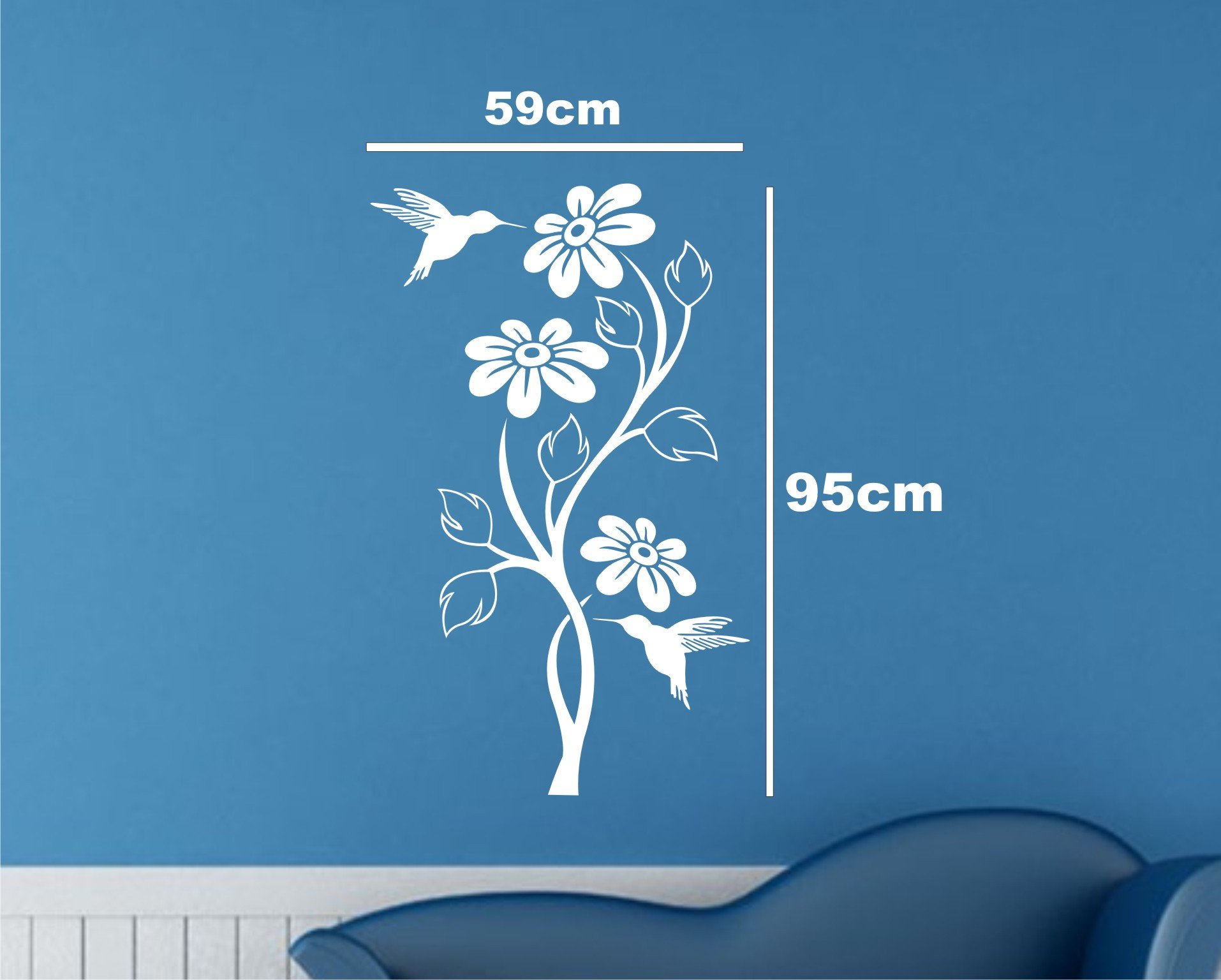 Birds In Flower Sticker - Waterproof Scrapbook Decal