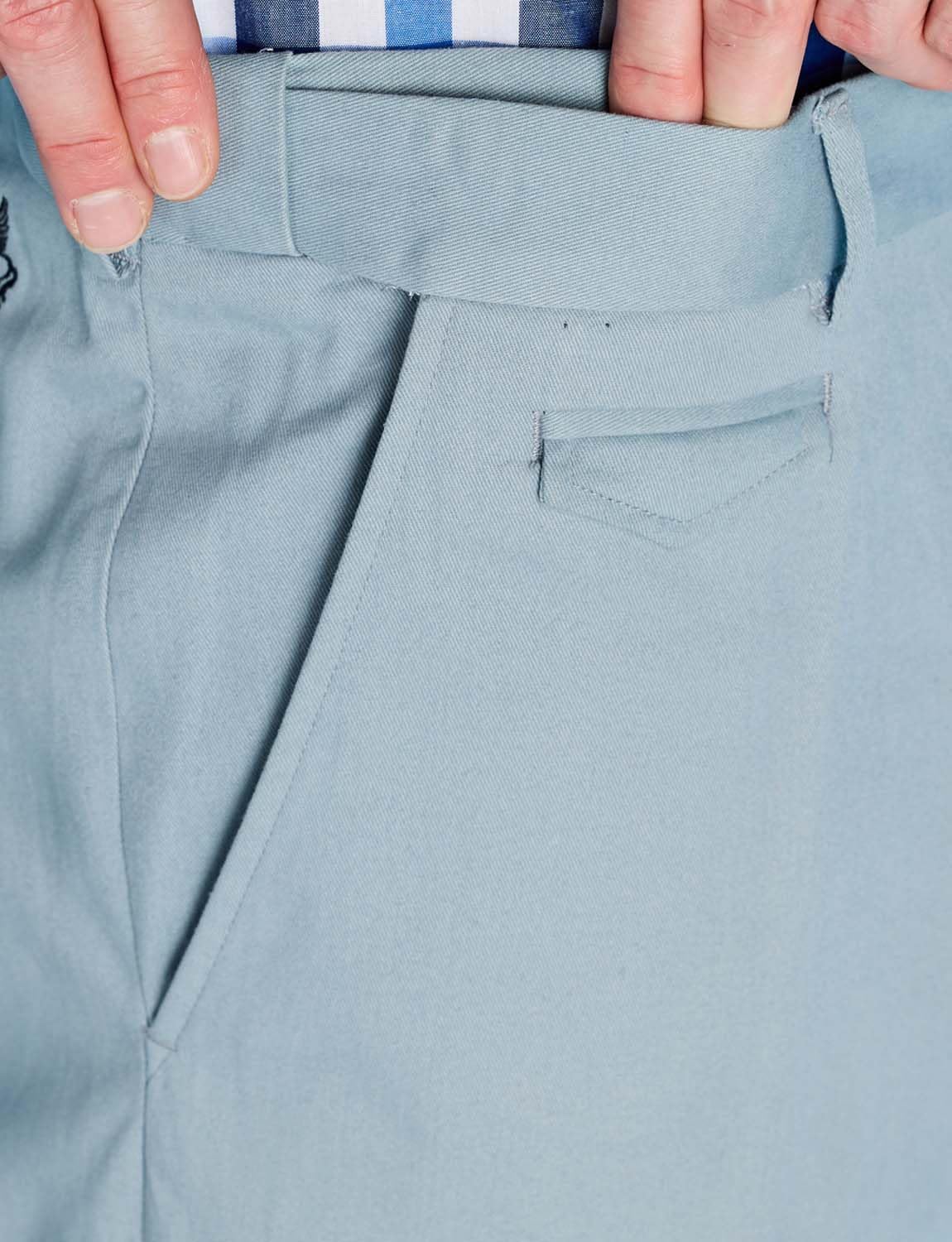 Pegasus Men's Cotton Chino Pants with Stretch Waistband Versatile, Comfortable & Stylish Smart Casual Bottoms Airforce - Image 4