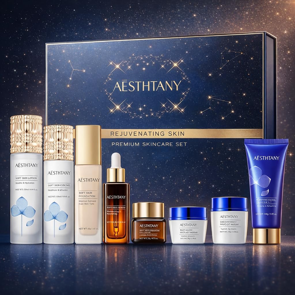 R RadiantRise Anti-Aging Skin Care Kit For Women Anti-Wrinkle Firming Skin Care Daily Routine Rejuvenating 8-In-1 Skincare Sets Gift Sets