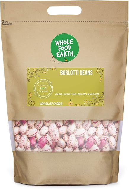 Wholefood Earth Borlotti Beans 1kg | GMO Free | Natural | Vegan | High Fibre | High Protein