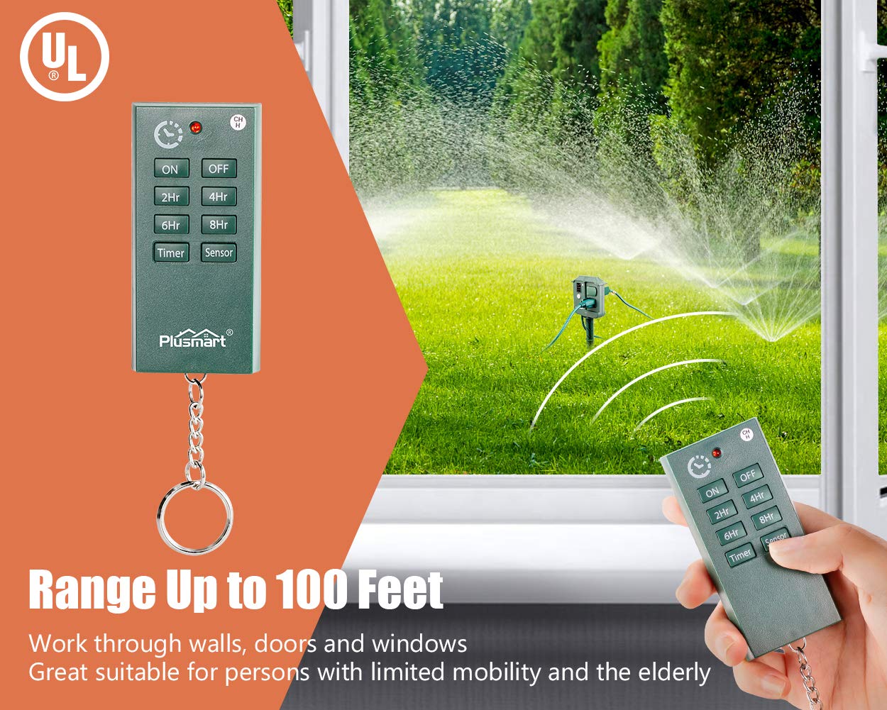 Get Popular Offer Plusmart Outdoor Power Stake Timer, Wireless Remote Control, Photocell Light Sensor, 6ft Extension Cord with Switch, 3 Waterproof Grounded Outlets with Cover, UL Listed