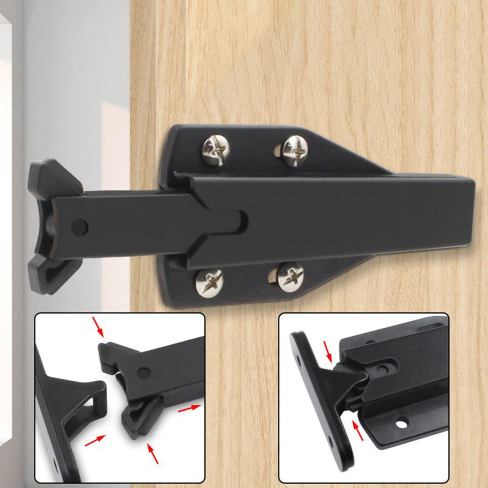Juego De 4 Bisagras Pivotantes Ocultas Para Puertas De Gabinete De Madera De Movimiento Libre Con Buje Negro 98610189