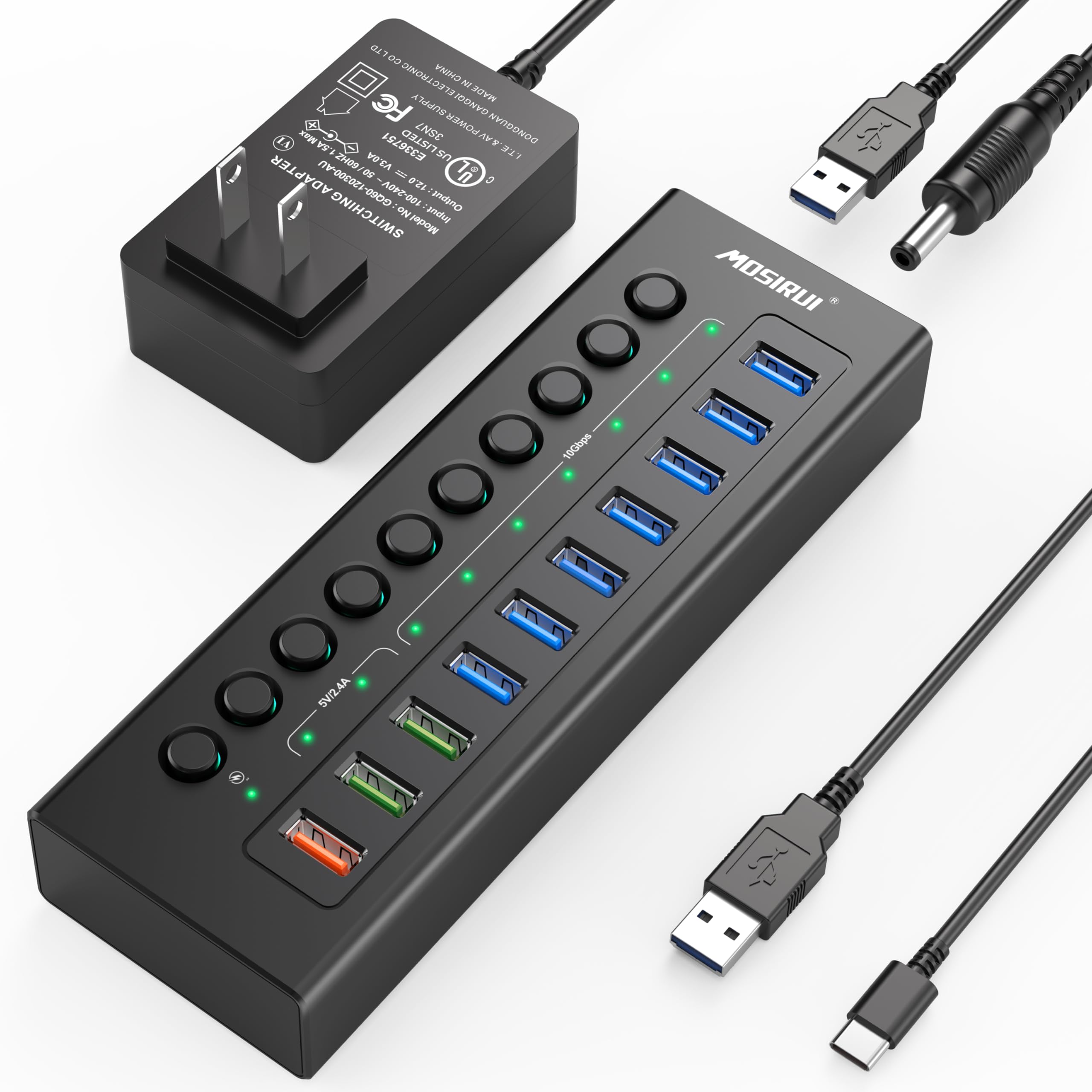 USB HUB 4 Ports USB C 3.2 Gen 2 HUB (10 in 1 US)