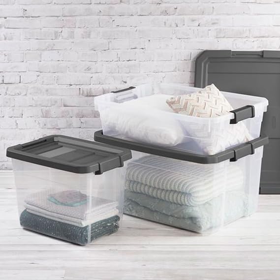 Sterilite Box Stacker Modular Clear 30QT 14733V06