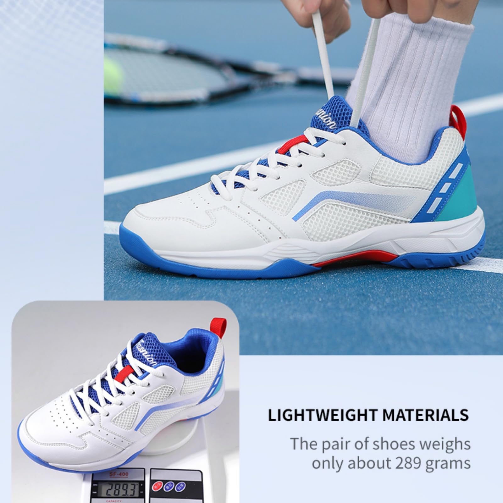 JiuQing Buty do badmintona buty do pickleballa buty do tenisa lekkie antypoślizgowe do treningu sportów rakietowych