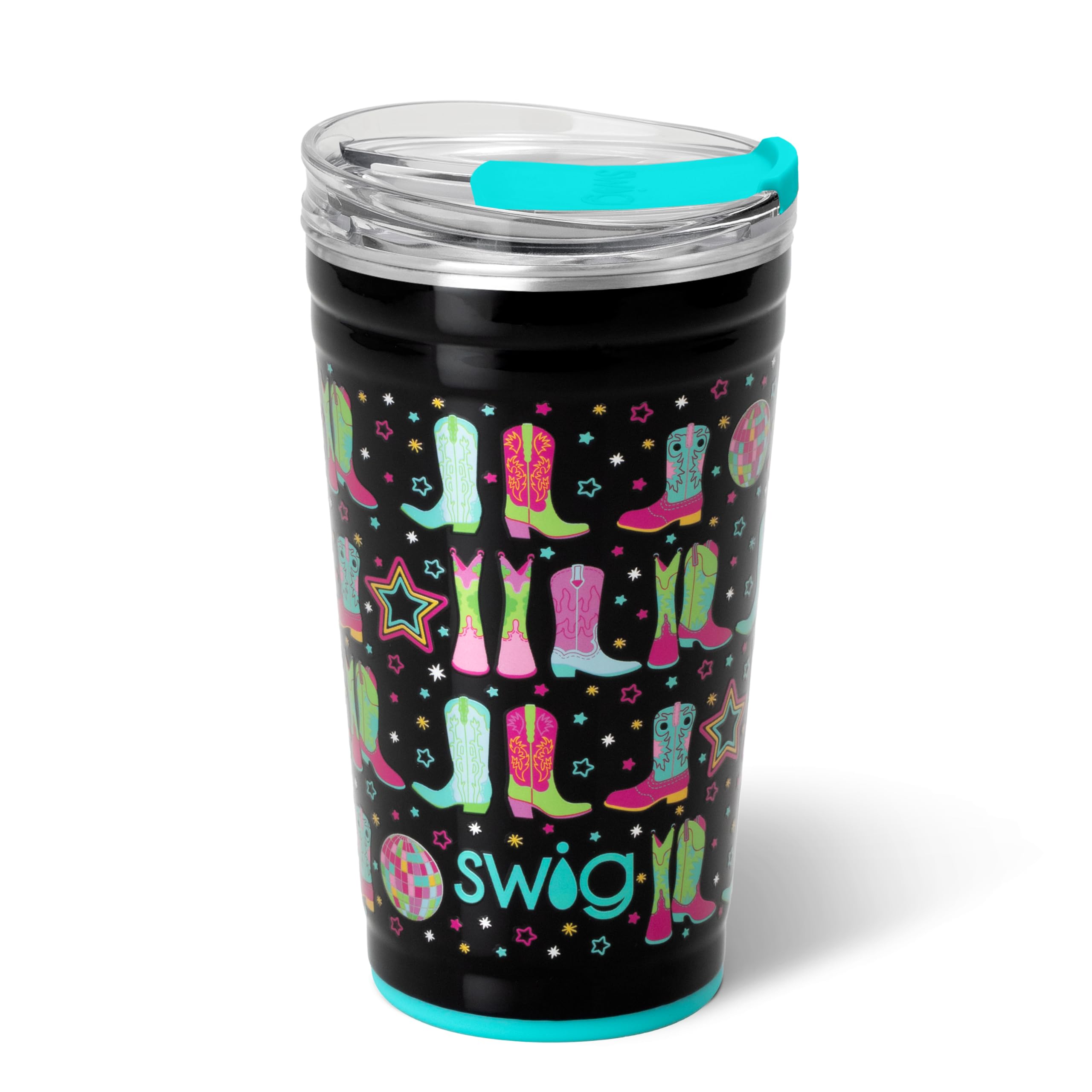 Swig Life 24oz Insulated Party Cup with EZ Slider Lid, Disco Cowgirl