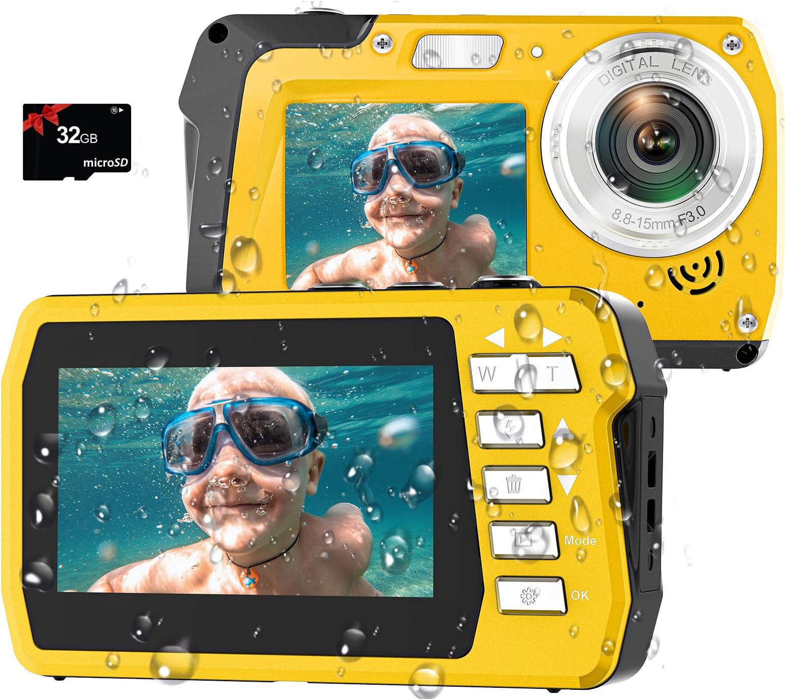 4K Underwater Camera with 32GB Card 11FT Waterproof Camera
