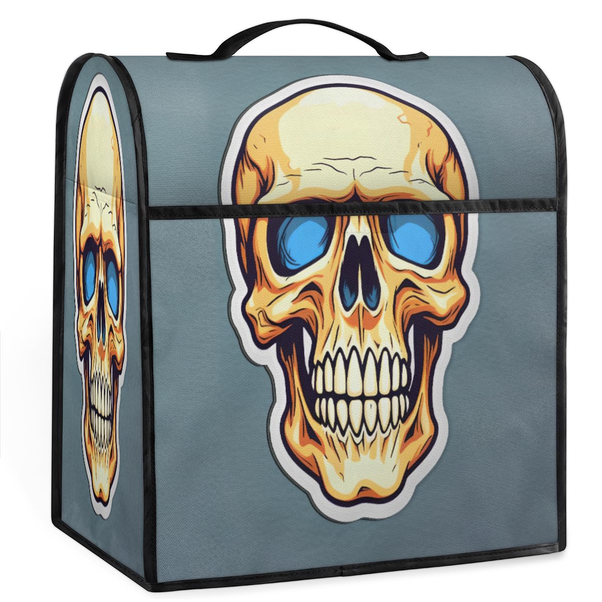 Coffee Maker Cover Skull Kitchen Appliance Covers Small Appliance Covers Blender Cover Juicer Cover Dust Covers for Kitchen Appliances with Top Handle and Pockets,Washable,C729