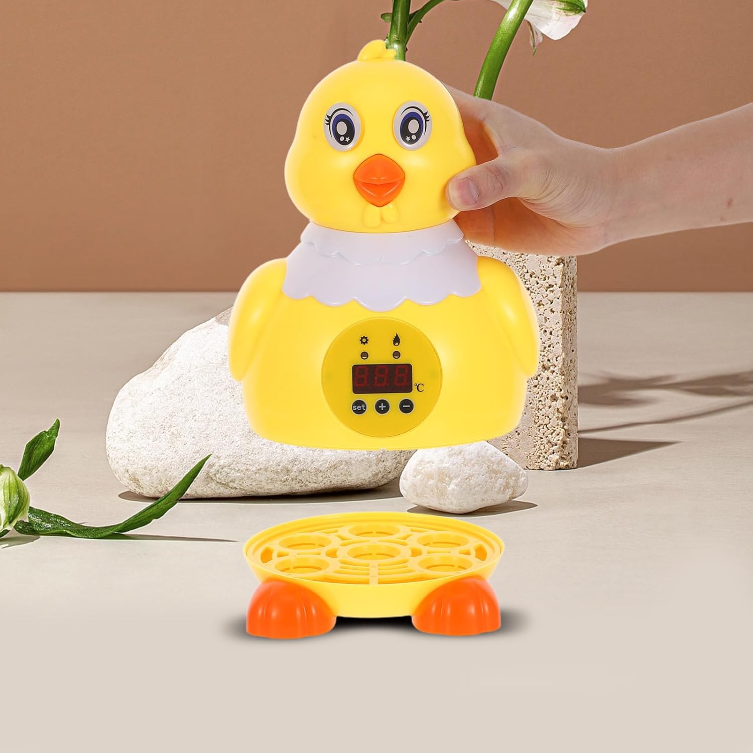 Incubators for Hatching 6 Eggs - Automatic Temperature Control LED Egg Candler for Farm Hatching Chickens Duck Quail Goose