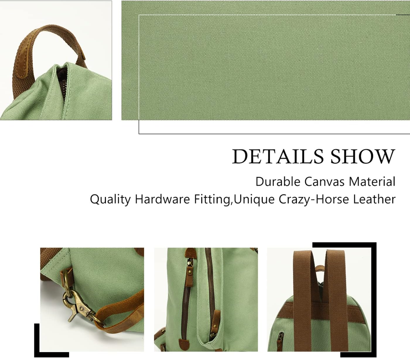 KL928 Canvas Vintage Backpack – Large Casual Daypack Outdoor Travel Rucksack Hiking Backpacks for Men Women - Image 3