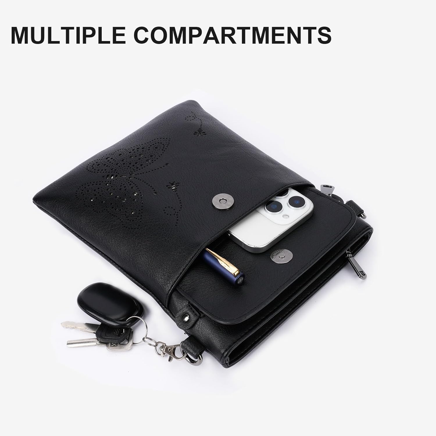 Crossbody Bags for Women Vegan Leather Cross Body Purse with Adjustable Strap Multiple Pockets Shoulder Handbags - Image 7