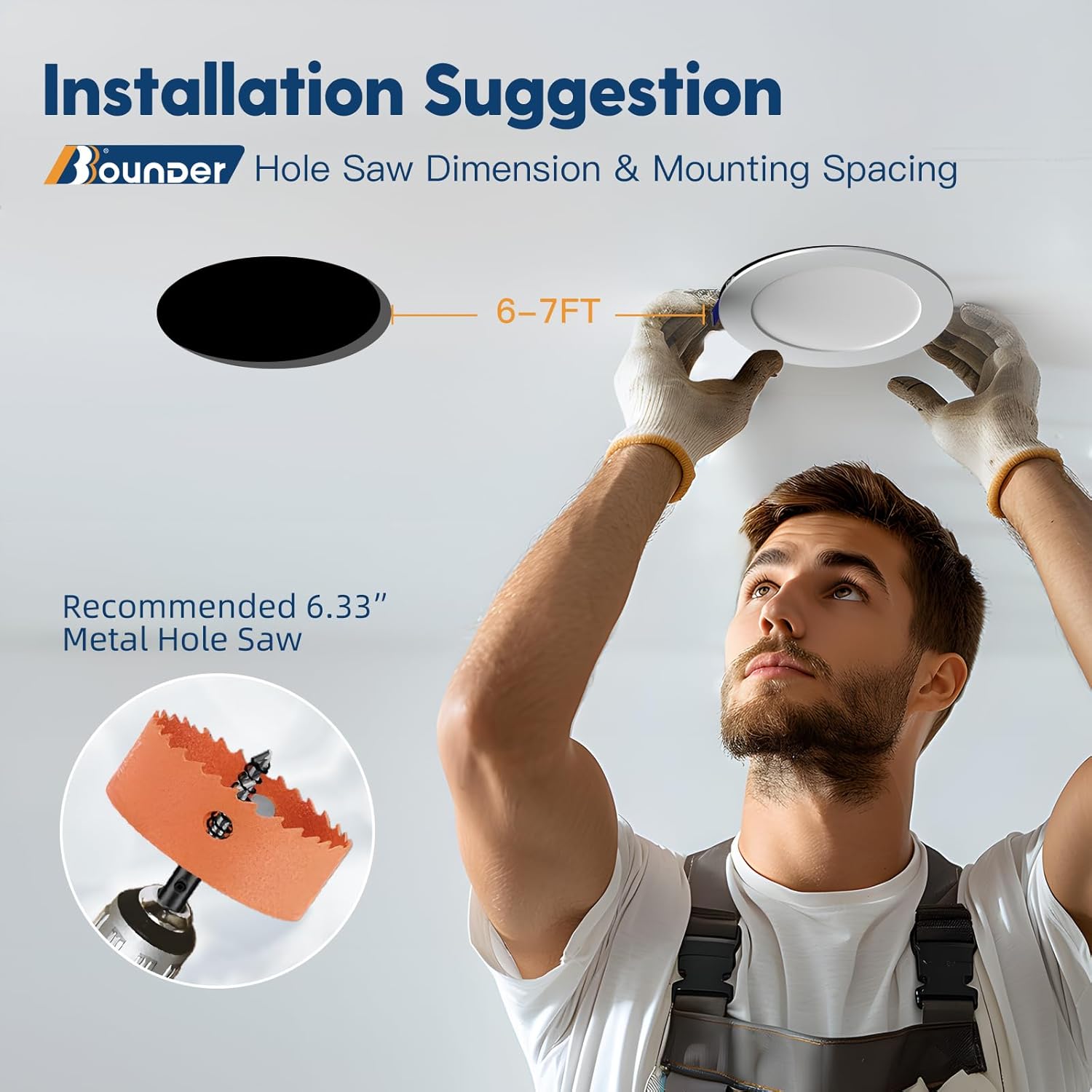 BBOUNDER 24 Pack 6 Inch 5CCT Ultra-Thin LED Recessed Ceiling Light with Junction Box, 2700K/3000K/3500K/4000K/5000K Selectable, 12W Eqv 110W, Dimmable Canless Wafer Downlight, 1050LM - ETL&FCC