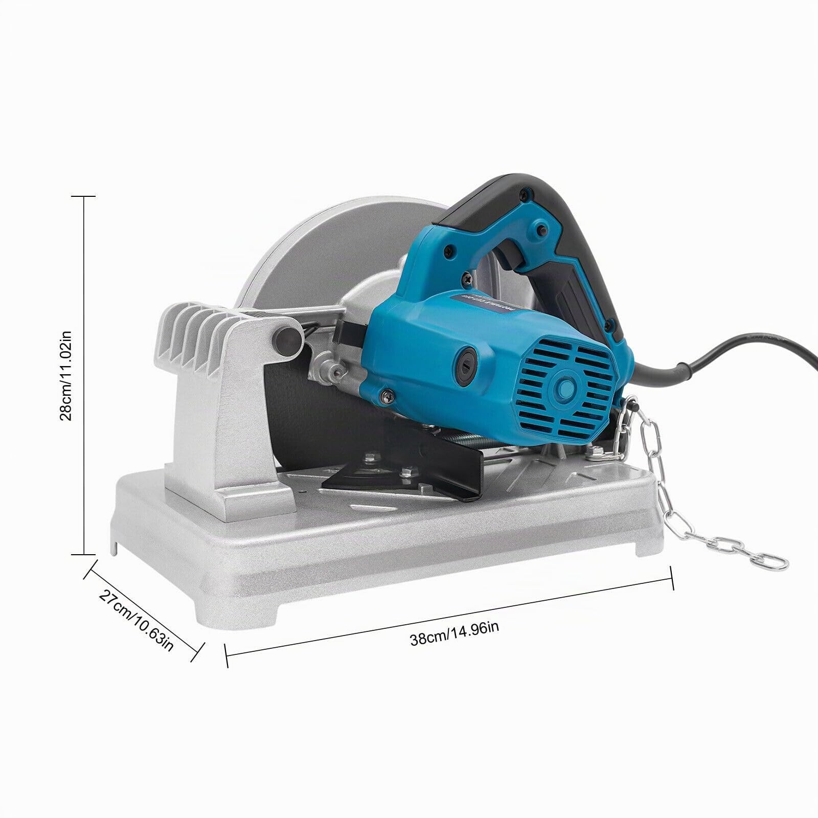 Scie à onglet en métal, 1200w 185mm Scie à onglet polyvalente avec câble Machine de découpe 5200 tr/min Scie à métaux polyvalente, coupe le bois, l'acier, l'aluminium