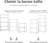 Amazon Basics Étagère à 5 tablettes étroites réglables en hauteur avec pieds de nivellement, charge max. 453 kg, Chromé, 36 x 91 x 183 cm - 4