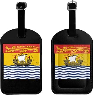 Flag Map of New Brunswick Luggage Tags for Suitcases, PU Leahter Cruise Ship Luggage Tag with Privacy Cover ID Tags for Men Women Travel Essentials