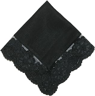 Women's Cotton Black Fairy Lace Handkerchief