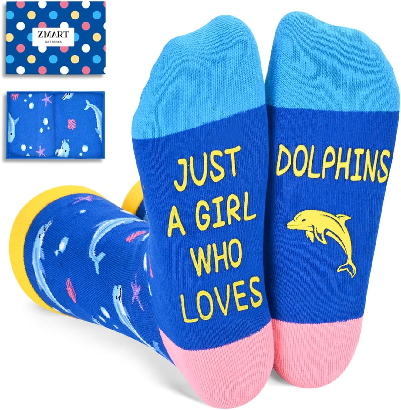 Animal Lover Gifts for Women - Frog Turtle Socks Dolphin Flamingo Gifts with Greeting Card